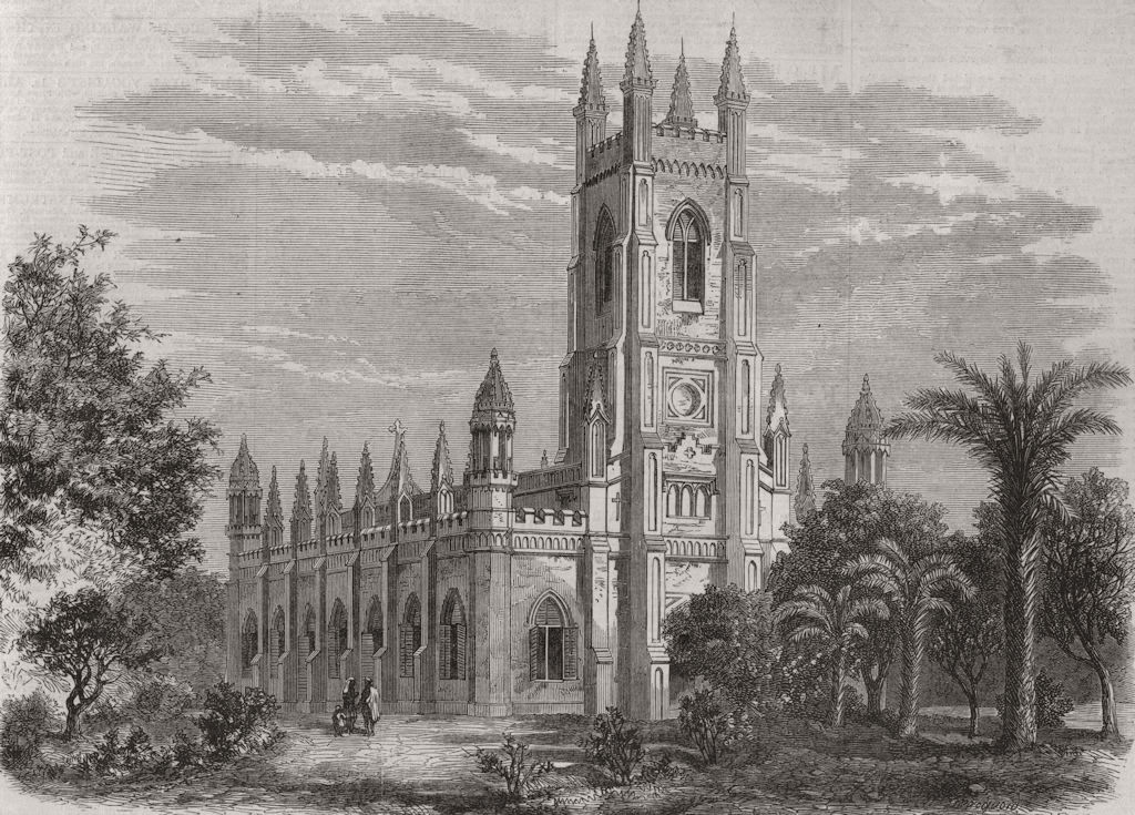 Associate Product KANPUR. Kanpur. Memorial church. India 1868 old antique vintage print picture