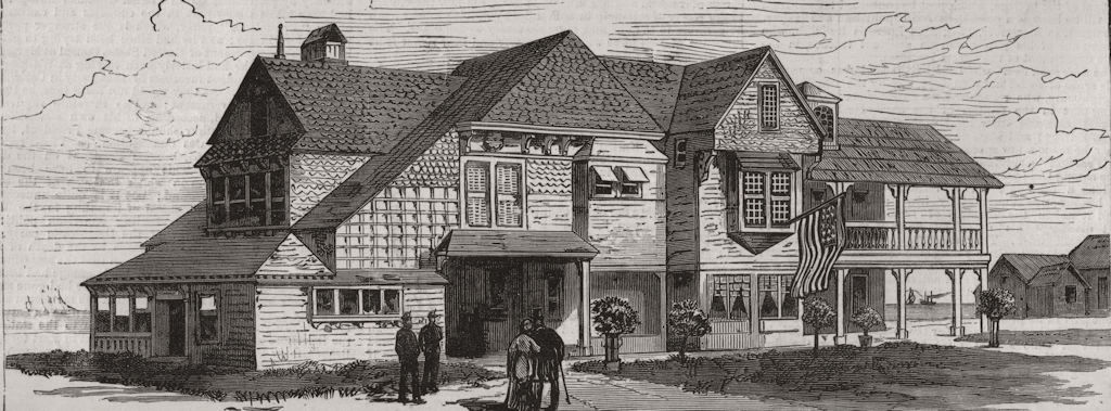 NEW JERSEY. House at Long Branch, where President Garfield died 1880 old print