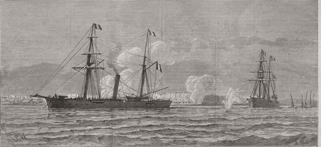 Associate Product TUNISIA. Sfax. Bombardment of Sfax by the French gun-boats 1881 old print