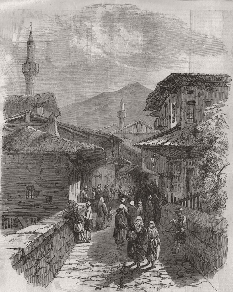 Associate Product BROUSSA. Bridge. Turkey 1855 old antique vintage print picture