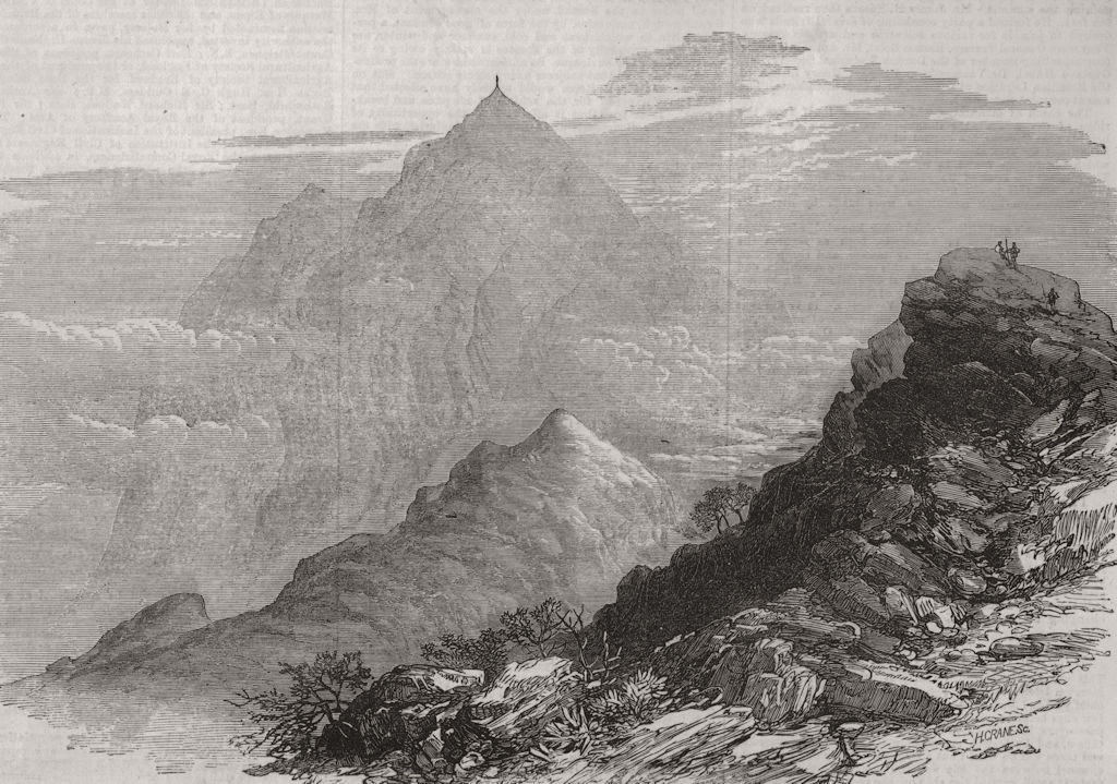 VENEZUELA. Pico Naiguatá. The peak of Naiguata 1872 old antique print picture