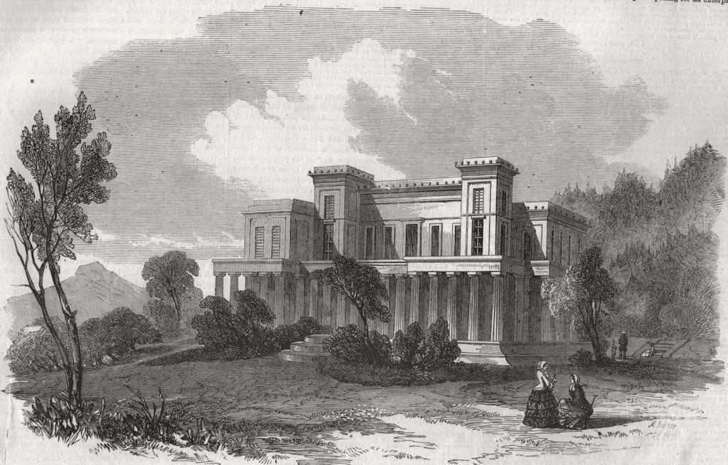 Associate Product CANNES. The Chateau Eleanora Louisa, the seat of Lord Brougham 1856 old print