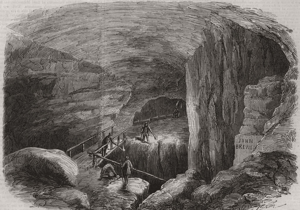 KENTUCKY. The Maelstrom, in the Mammoth Cave 1859 old antique print picture