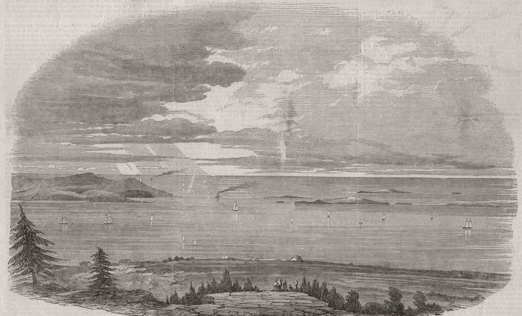 CAPE BRETON. Louisburg harbour. Canada 1850 old antique vintage print picture