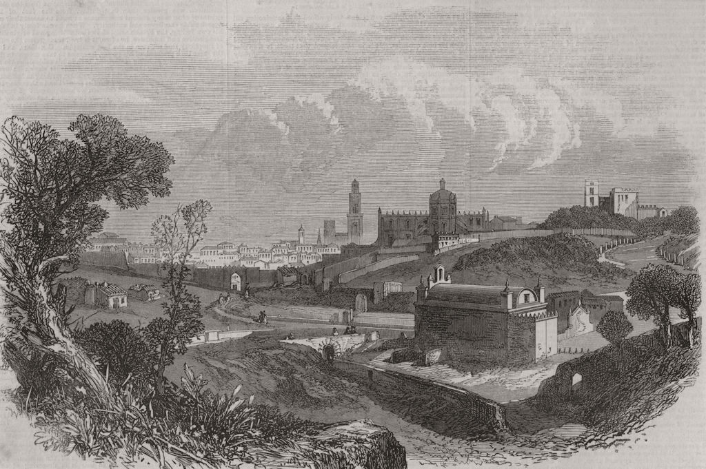 SPAIN. Xeres de la Frontera, near Seville 1867 old antique print picture