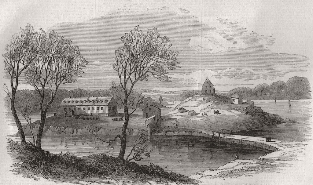 HALIFAX. Barracks of the Foreign Legion, Melville Island. Canada 1855 print
