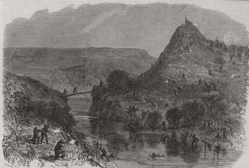 Associate Product NEW ZEALAND.New Zealand Land Wars.Fight at Waiari, on the Mangapiko River 1864