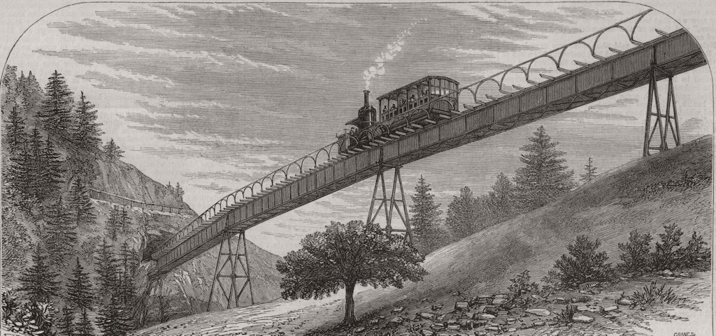 SWITZERLAND. The Righi Mountain Railway 1871 old antique vintage print picture