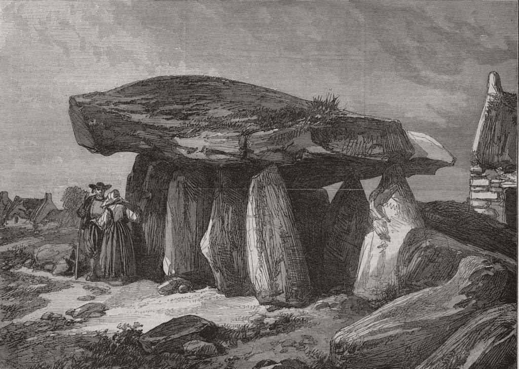 CARNAC STONES. Druidic remains of Brittany; The Great Dolmen of Corconne 1871