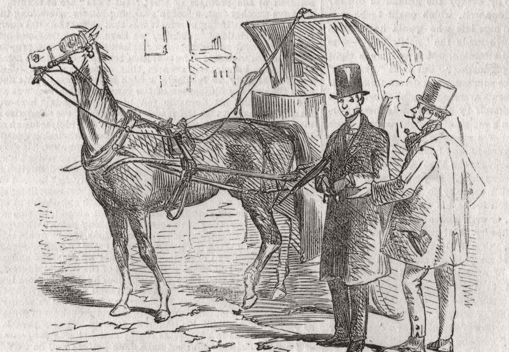 TAXIS. London Hackney Carriage Act 1853. The Aristocratic Cabman 1853 print