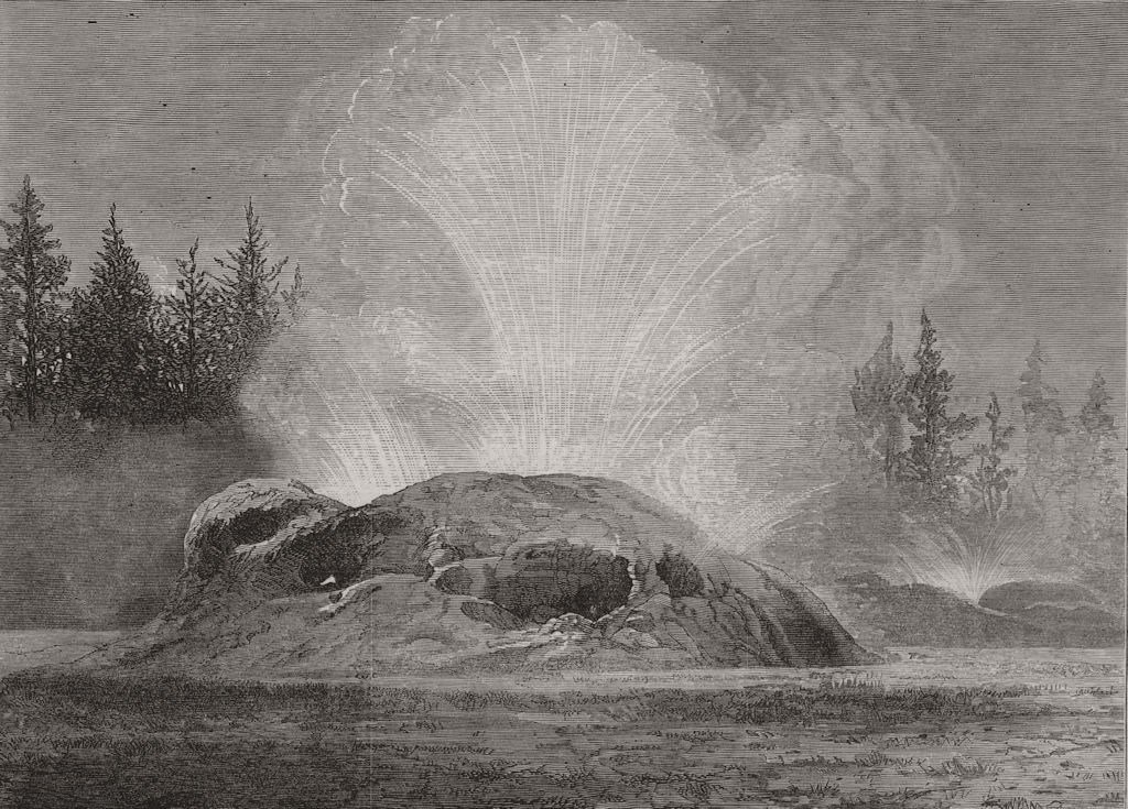 Associate Product YELLOWSTONE.Washburn-Langford-Doane Expedition.The Grotto Geyser. Wyoming 1873