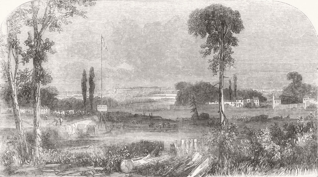 KENSINGTON GORE ESTATE. Proposed site of the National Gallery. London 1856