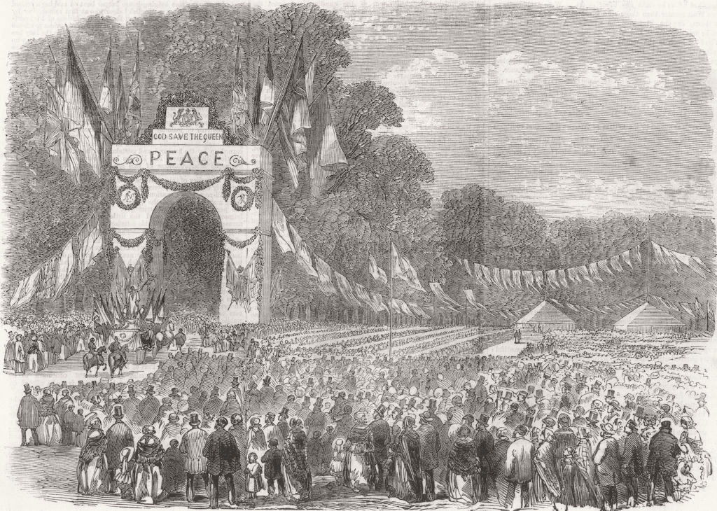 HAMPSHIRE. Crimean War. Peace and Coronation Festival at Southampton 1856