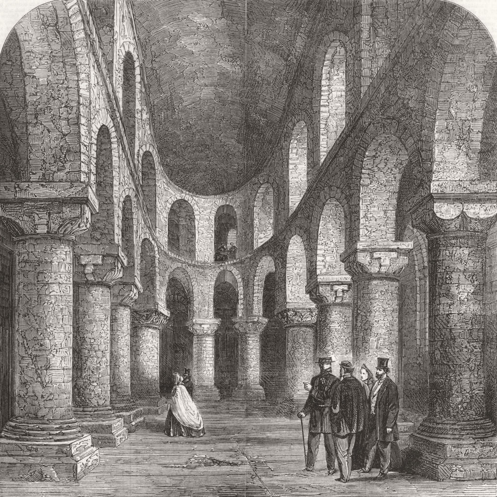 TOWER OF LONDON. Chapel of St. John, in the White Tower 1863 old antique print