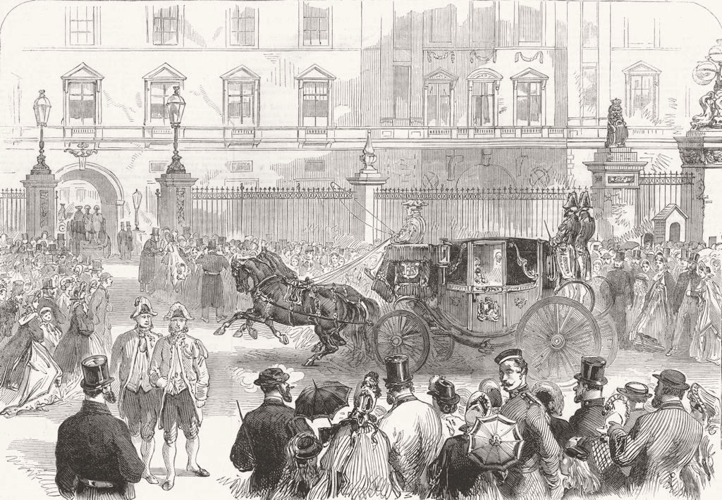 Associate Product LONDON. Arrival of the Foreign Ambassadors 1864 old antique print picture
