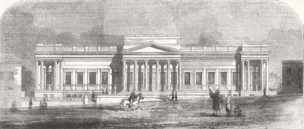 LIVERPOOL. The Free Library and Museum 1857 old antique vintage print picture