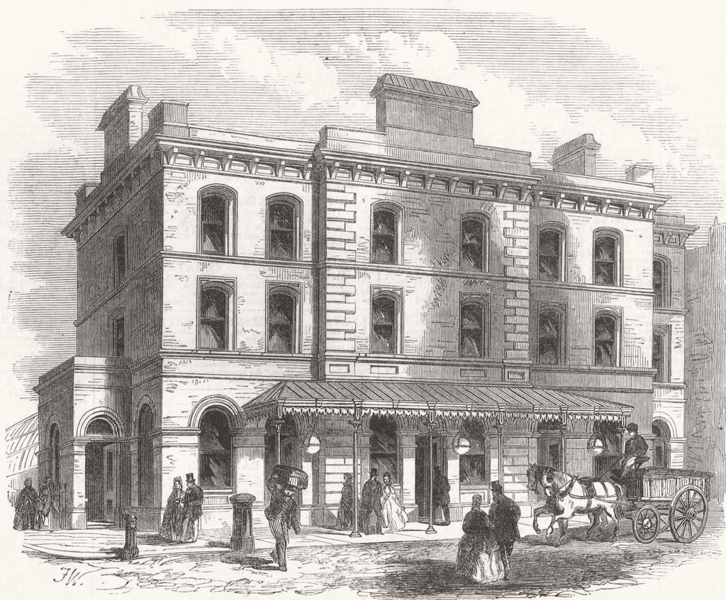 Associate Product ALDERSGATE STREET. The New Station of the Metropolitan Railway. London 1866