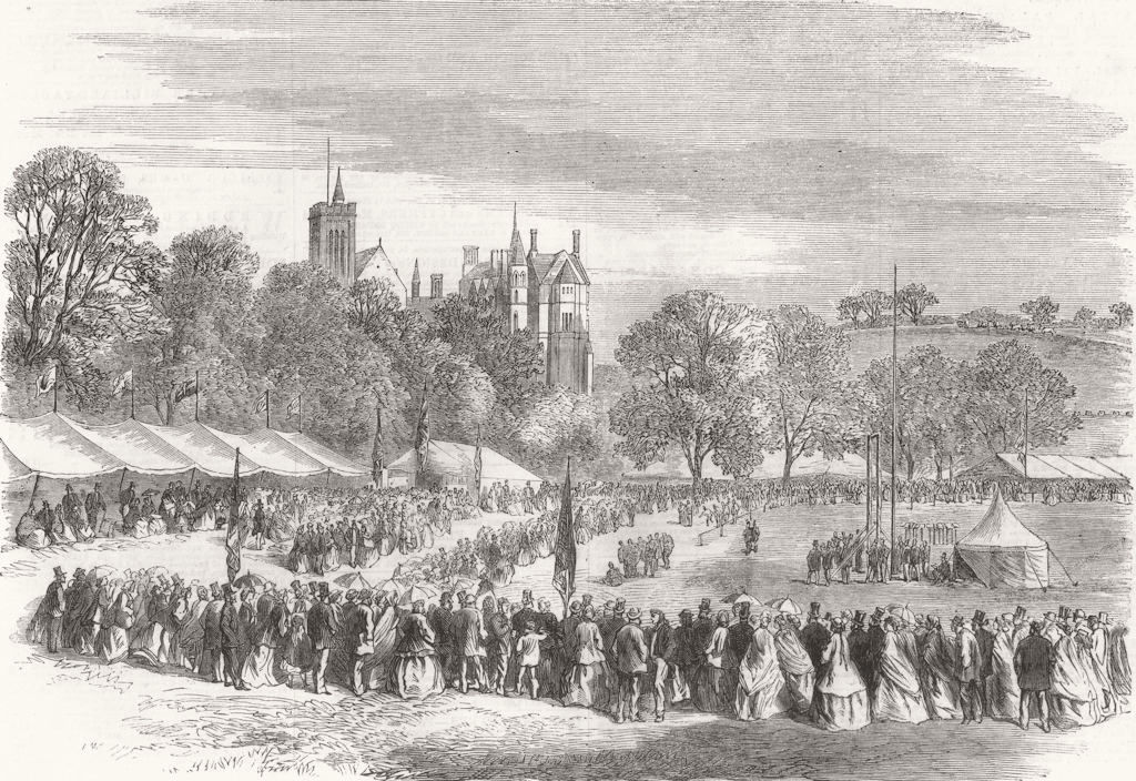 LANCASTER.Floral musical & athletic festival. Springfield Park. Lancashire 1865