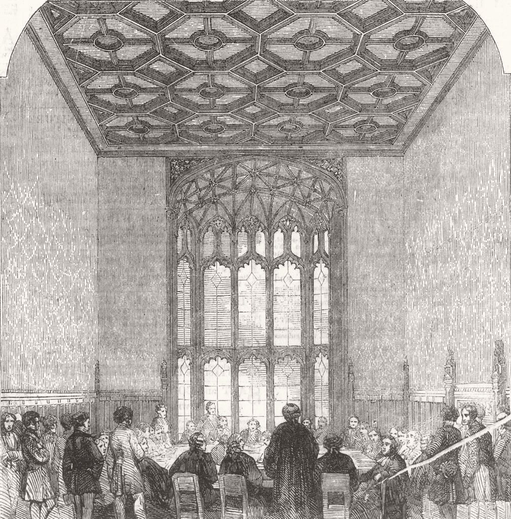 HOUSE OF COMMONS. Palace of Westminster. Committee-Room. London 1857 old print
