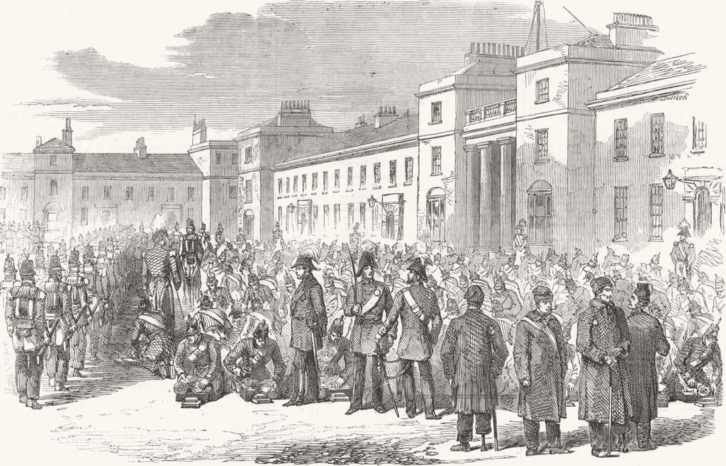 CHATHAM. Royal Sappers & Miners inspection, Brompton Barracks. Burgoyne 1856