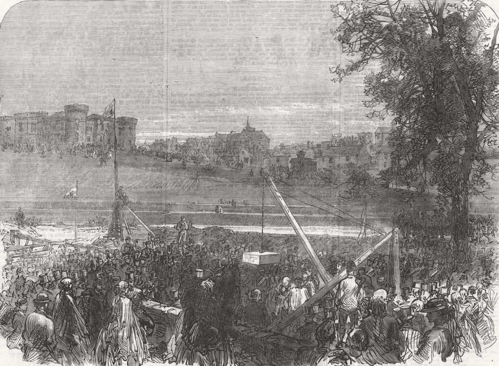 INVERNESS. archbp. Canterbury laying keystone new cath.  1866 old print