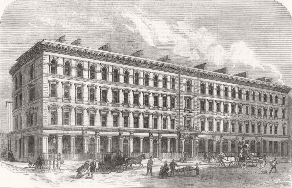 LEADENHALL-STREET. Buildings built on site of the old India House. London 1866