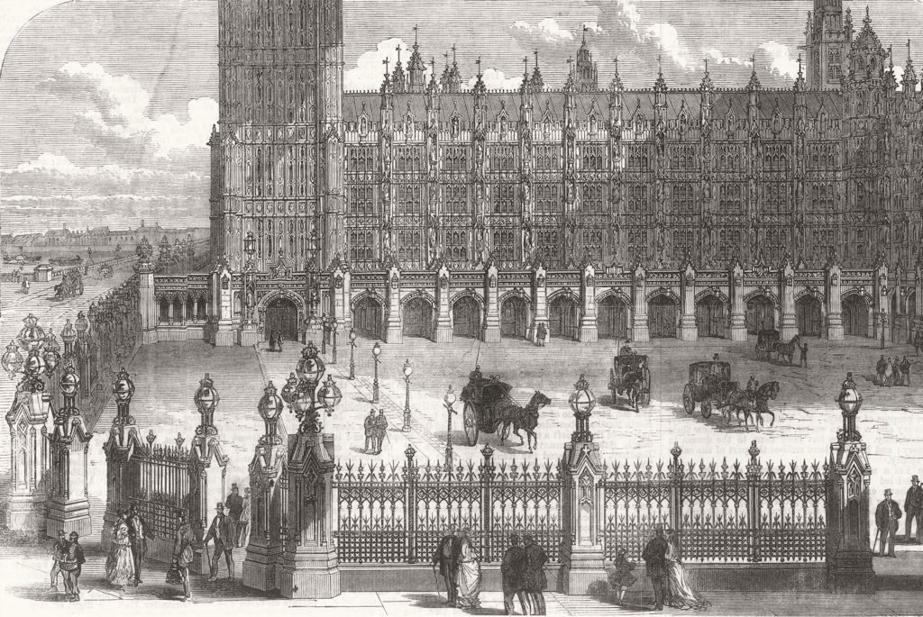 WESTMINSTER. Cloister in front of the Speaker's House, new Palace-Yard.  1868