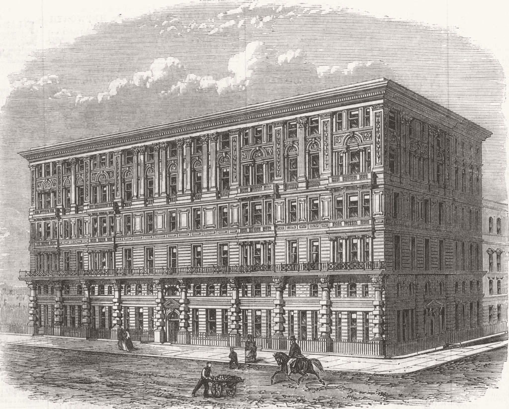 Associate Product WESTMINSTER. The Grosvenor Mansions, Victoria Street. London 1868 old print