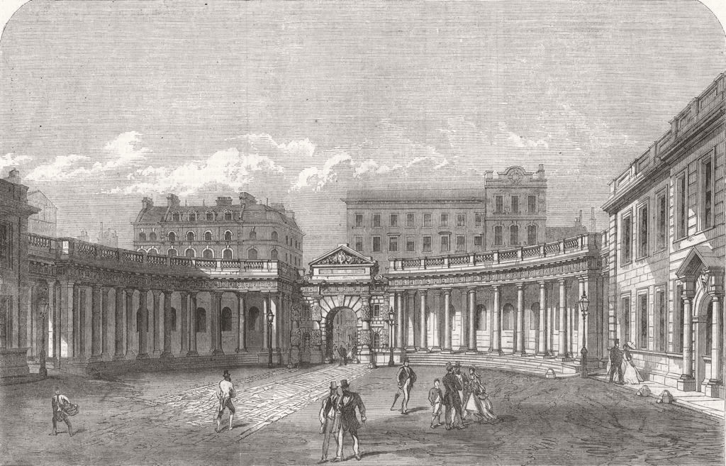 BURLINGTON HOUSE. The Colonnade. London 1866 old antique vintage print picture