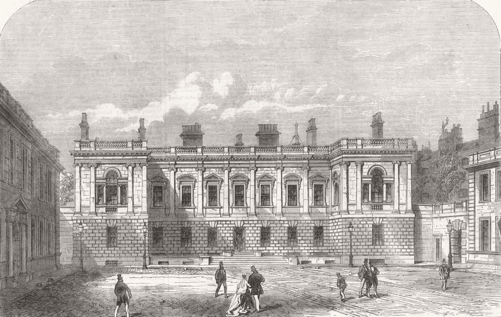 PICCADILLY. Burlington House. London 1866 old antique vintage print picture
