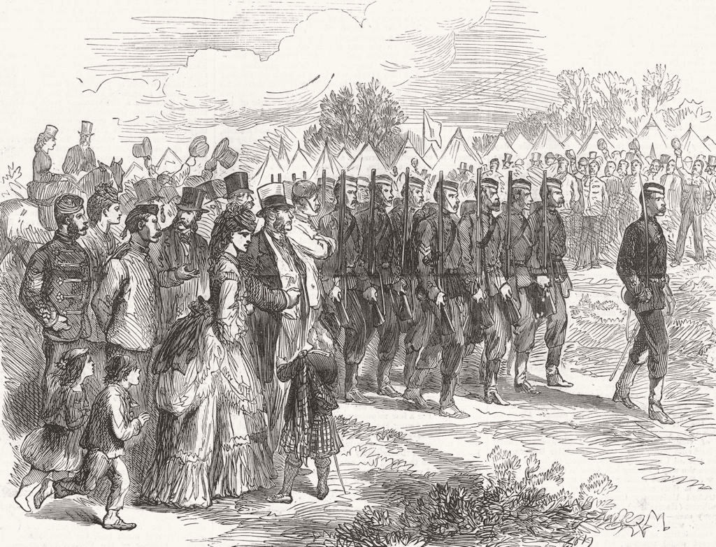 Associate Product AUTUMN CAMPAIGN. Oxford University Volunteers in the Southern camp 1872 print