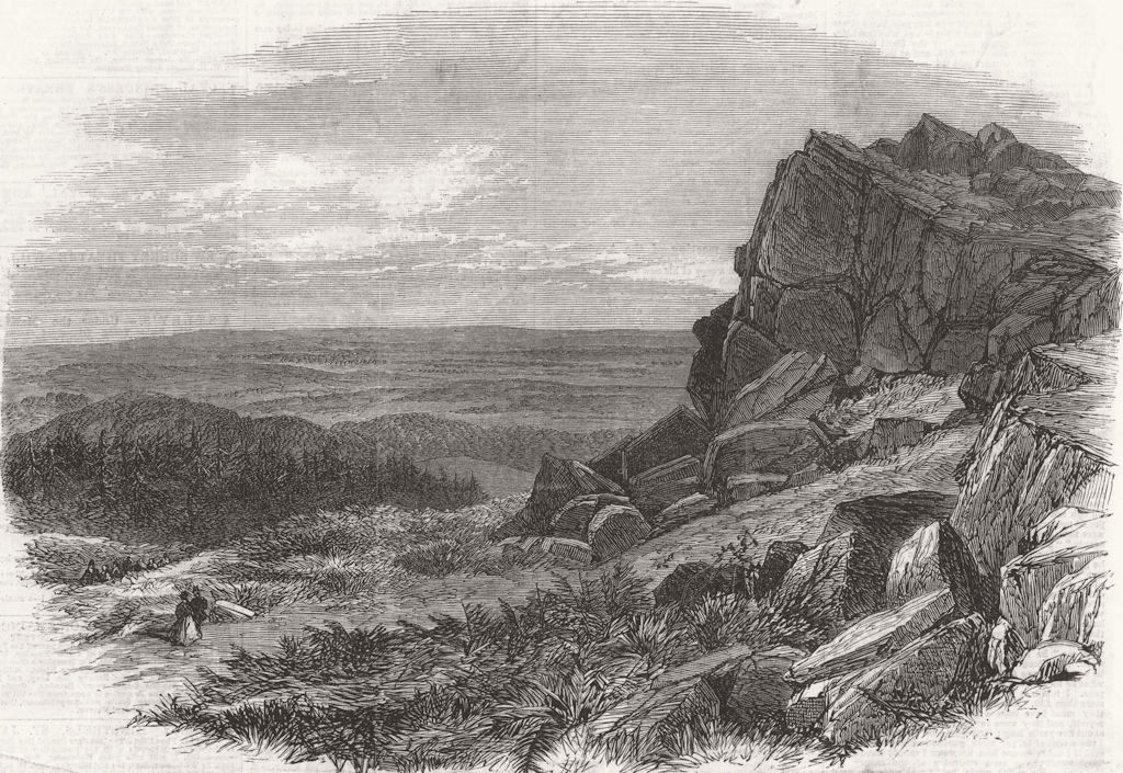 LEICESTERSHIRE. Beacon Hill, Charnwood Forest 1866 old antique print picture