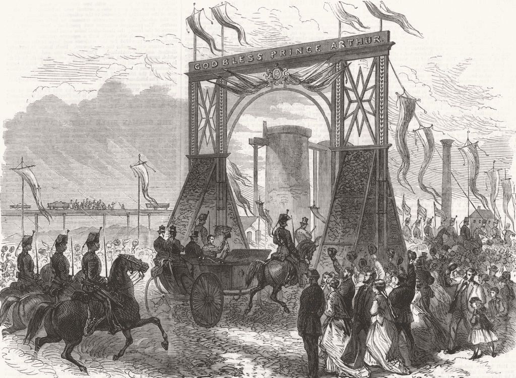 MIDDLESBROUGH. Visit of Prince Arthur to Teeside Ironworks 1868 old print