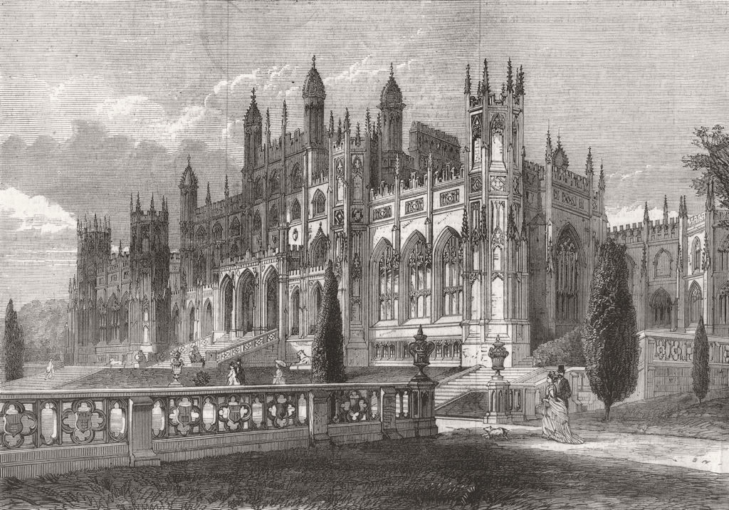 Associate Product CHESHIRE. Eaton Hall, Chester, the seat of the Duke Of Westminster 1874 print