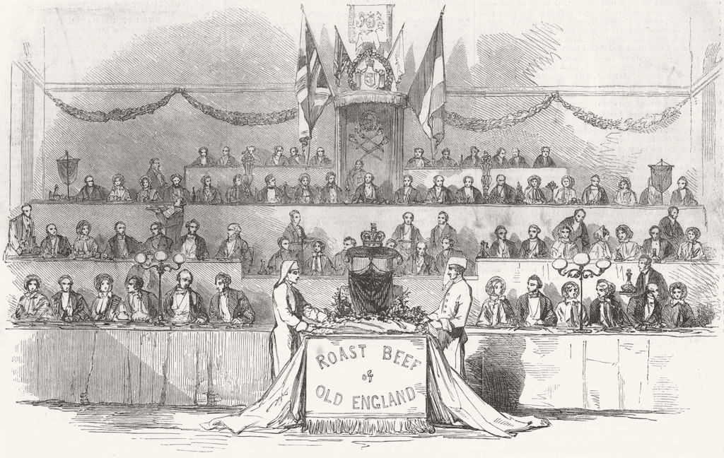 HEREFORD. Dais at the Shire-Hall banquet to celebrate railway opening 1853