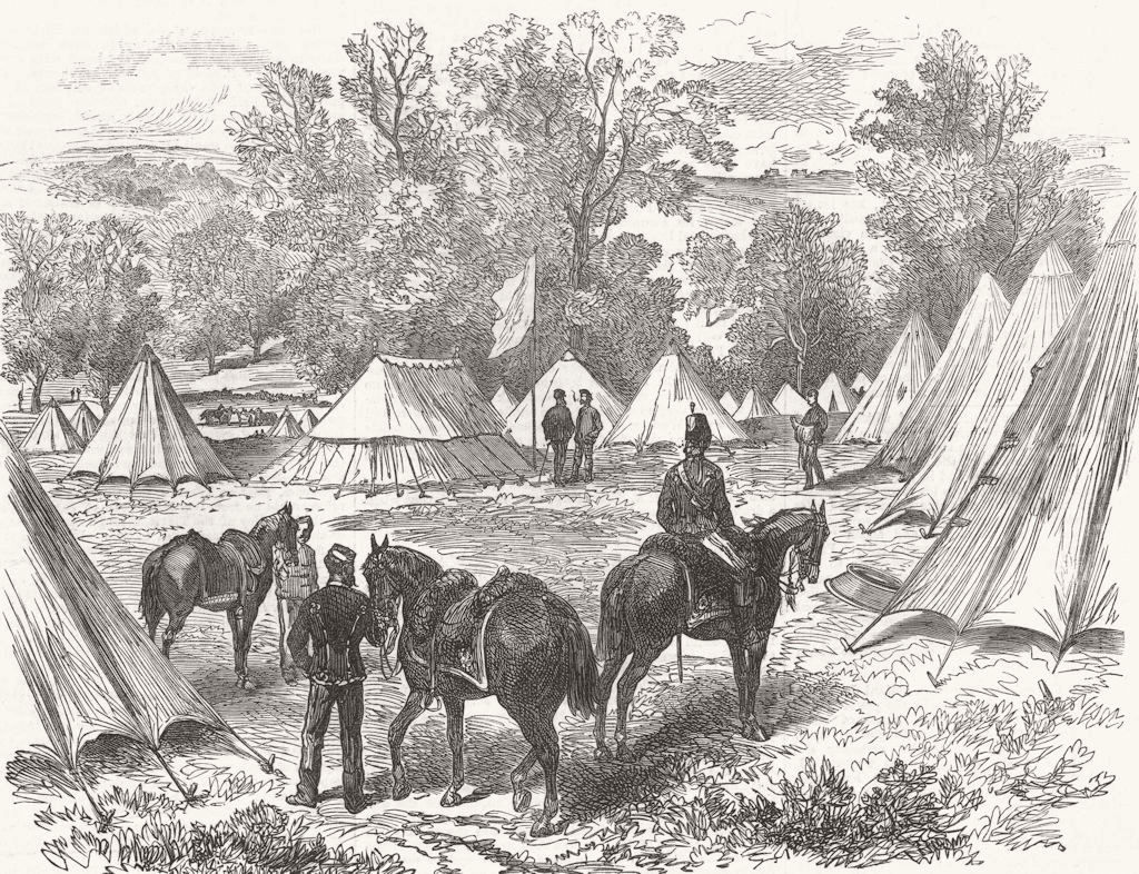 Associate Product BLANDFORD. Head-Quarters camp of Southern Army, France Farm 1872 old print