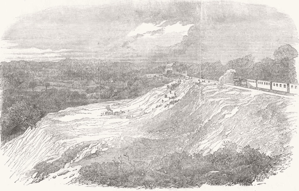 Associate Product LONDON. Scene of the recent landslip on the London and Brighton Railway 1853