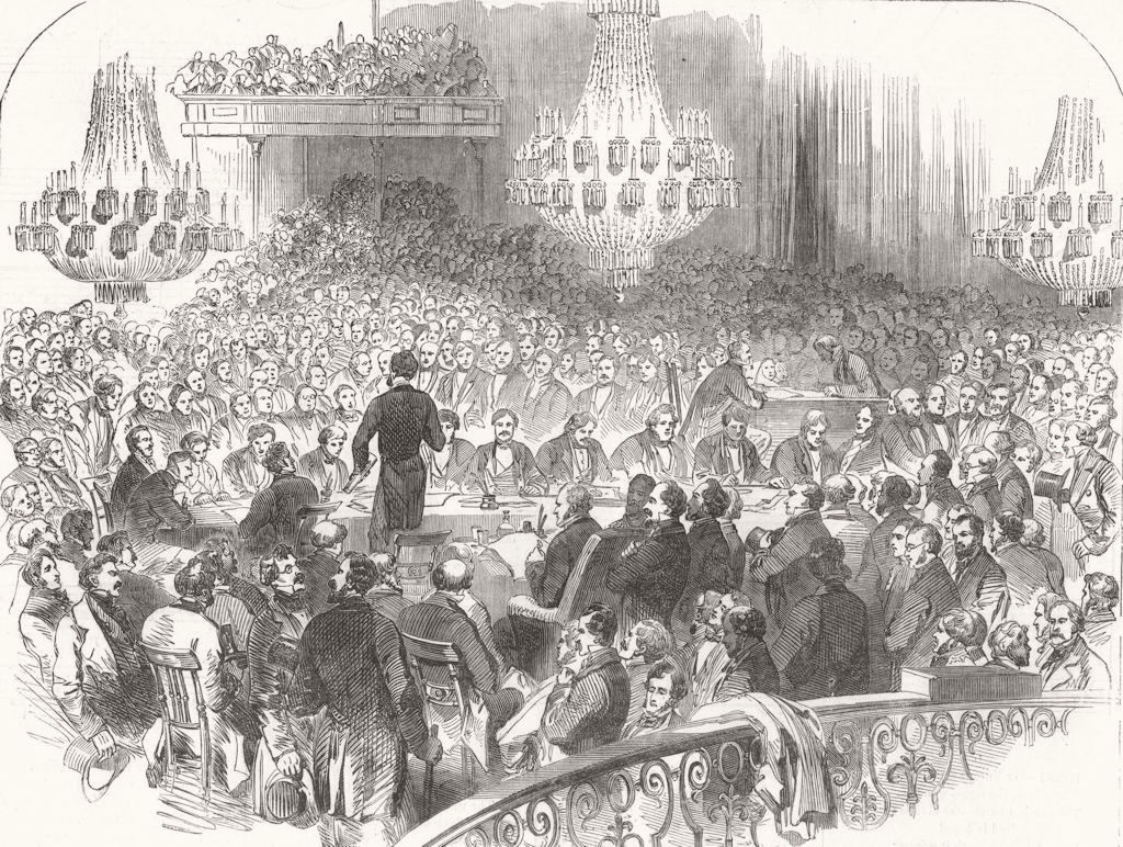 LONDON. The Eastern Question-great meeting at the London Tavern 1853 old print