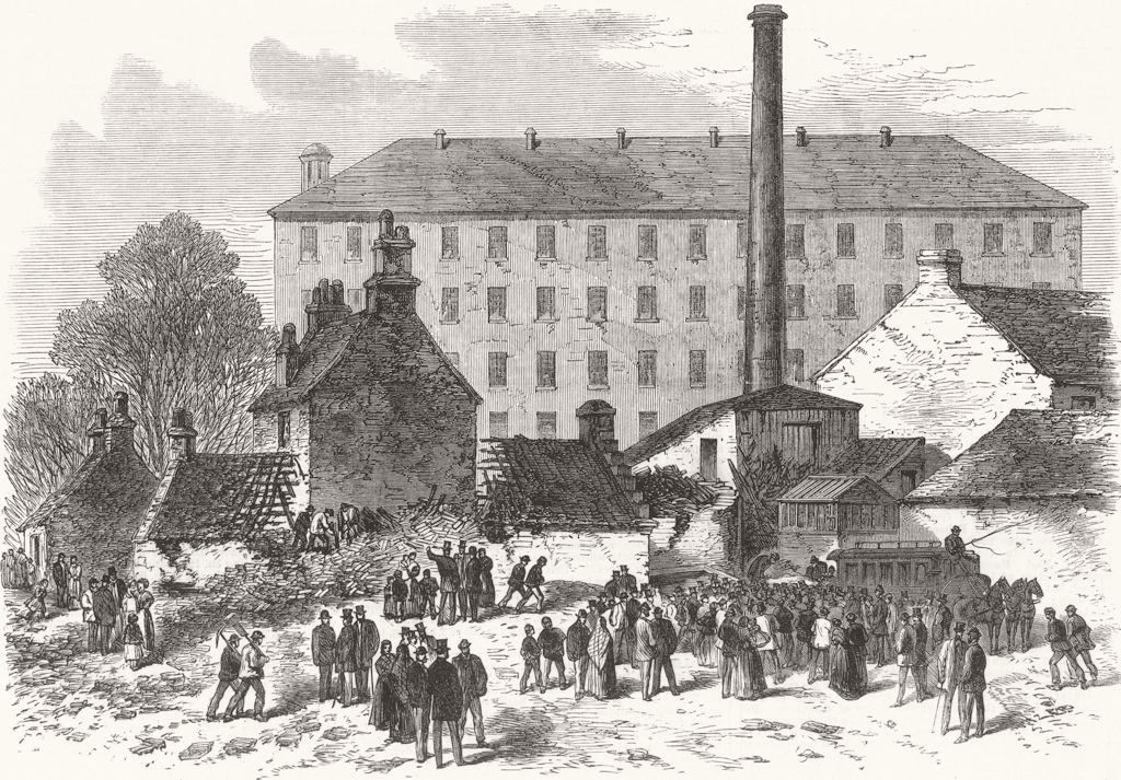 Associate Product KELVINBRIDGE. Scene of the recent accident at South Woodside. Glasgow 1869
