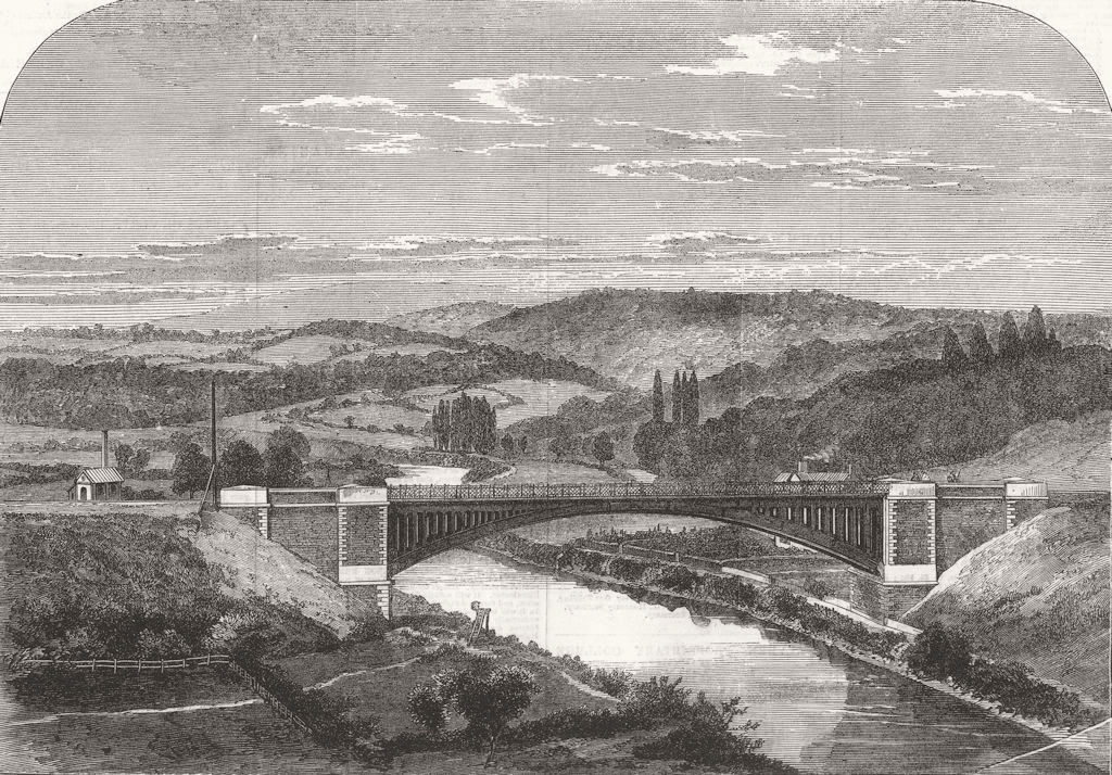 Associate Product SHROPSHIRE. Albert Edward Bridge. Coalbrookdale Railway over the Severn 1865