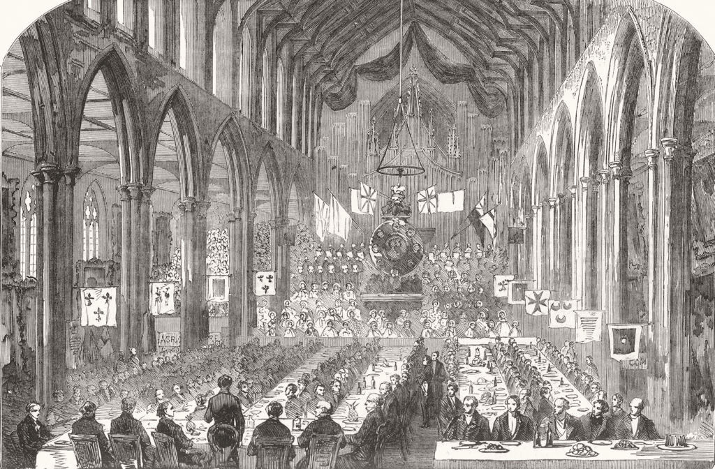 NORWICH. Banquet to Mr. Peto and Mr. Warner, in St. Andrew's Hall. Norfolk 1853