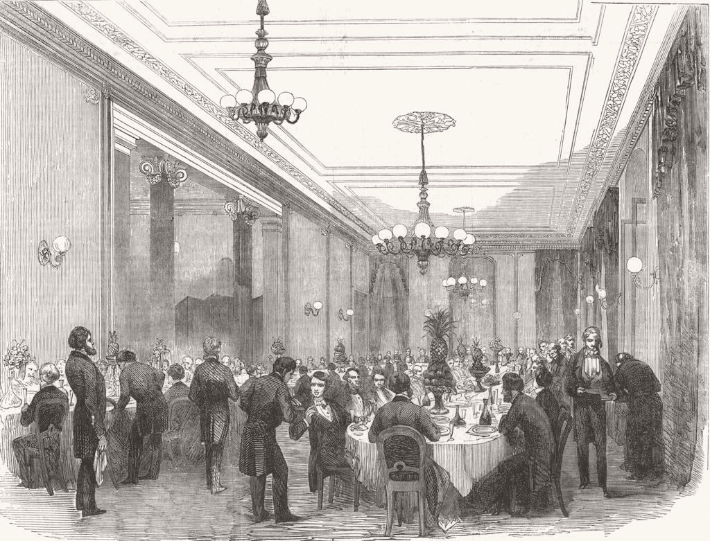 Associate Product DOVER. The Dining-Room at the Lord Warden. Kent 1853 old antique print picture