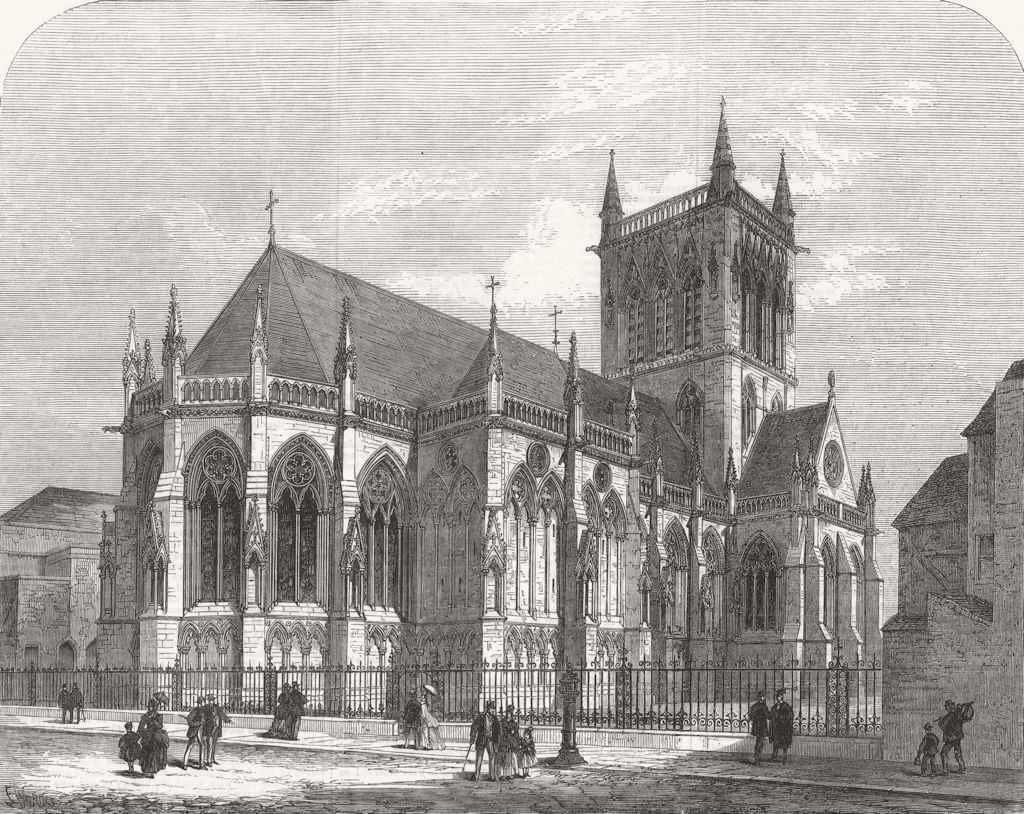 CAMBRIDGE. The new chapel of St John's College. Cambridgeshire 1869 old print