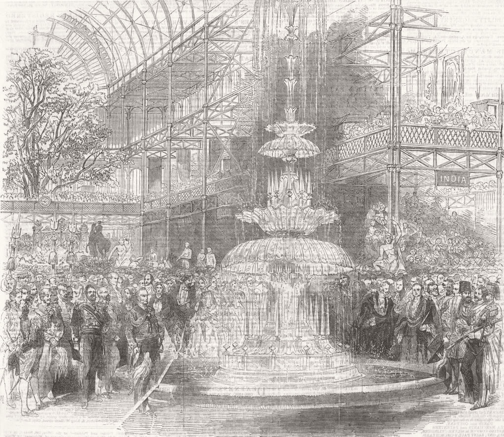 LONDON. The Transept of the Crystal Palace on the 1st of May 1851 old print