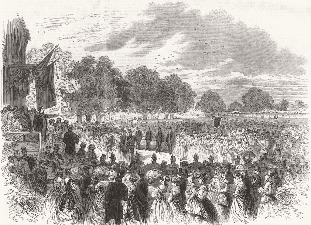 Associate Product HALTON. Mr. Disraeli opening the Industrial Exhibition. Buckinghamshire 1868