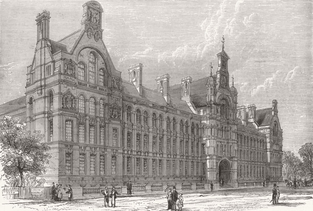Associate Product KENSINGTON. City and Guilds Proposed Central Institution 1881 old print