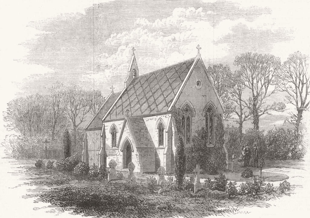 CHISELHURST. St Marys Catholic Chapel. Emperor Napoleon.  1873 old print