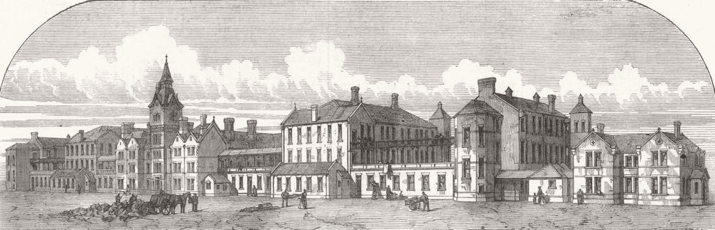 LONDON. The Poplar and Stepney Sick Asylum 1871 old antique print picture