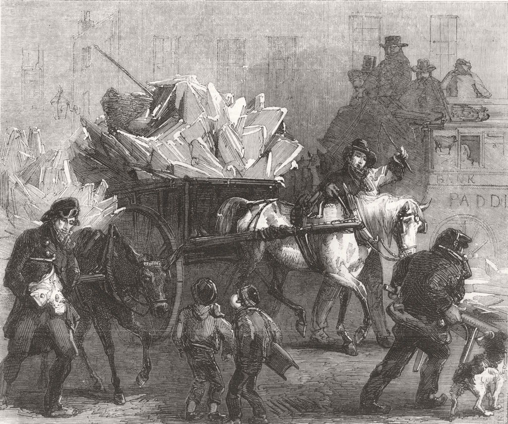 LONDON. London ice-carts 1856 old antique vintage print picture