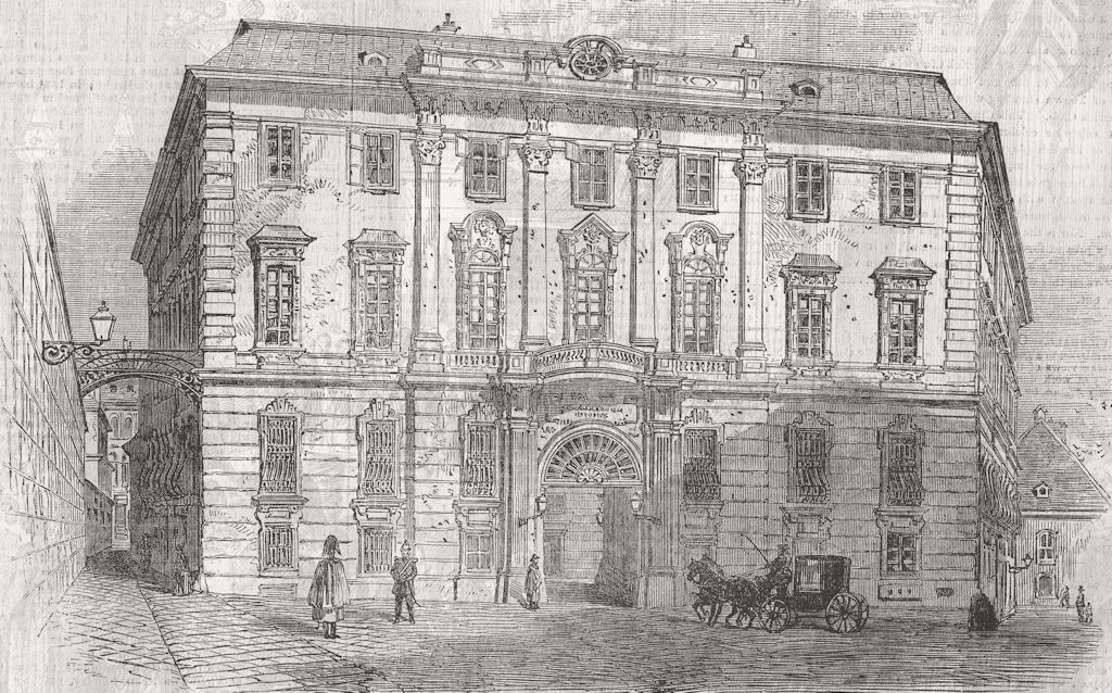 AUSTRIA. The Foreign Office at Vienna 1855 old antique vintage print picture